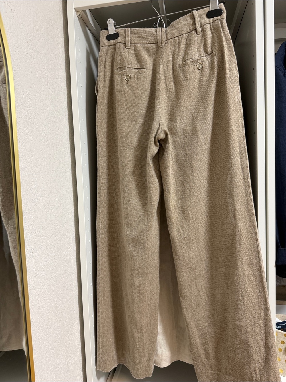 Massimo Dutti Neutral linen blend Trousers in Beige - Picture 2 of 5